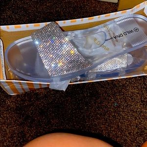 Brand new sparkley diamond clear Slides, so cute!
